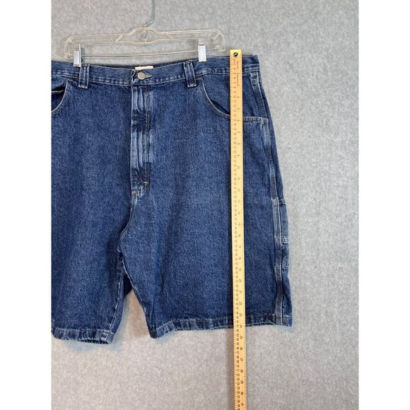 VINTAGE Wrangler Denim Carpenter Painter Jean Baggy Shorts Men Size 42 Blue Y2K - Picture 6 of 13